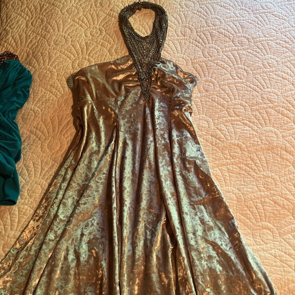 Kimchi Blue Shimmering Gold Dress